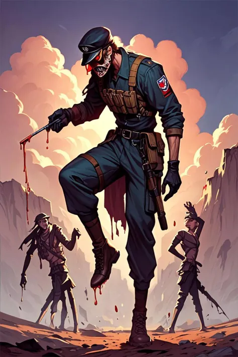 score_9, score_8_up, score_7_up, a lots of people and creepy monster in a in a soldier uniform in the style of liquid acrylic painting, lost look, <lora:sdxl_lightning_8step_lora.safetensors:1.0>, <lora:add detail xl.safetensors:1.5>