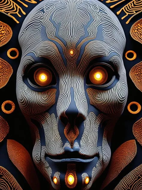 Detailed close-up photo of an exotic hell realm creature's glowing eyes, (subtle reflections of its realm:0.6), vibrant dark colors and intricate patterns, surrounding shadowy luminescent skin and hair detailed, capturing the essence of a shadowy dark hell realm, EOS R5, Canon RF 85mm, f1.2, national geographic photography