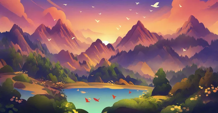 illustration,outdoors,shorts,cloud,tree,bird,plant,scenery,big eyes,sunset,mountain,wide shot,mountainous horizon,masterpiece,best quality,1girl,bra,looking at viewer,
<lora:scenery illustration:1>,laugh mischievously,