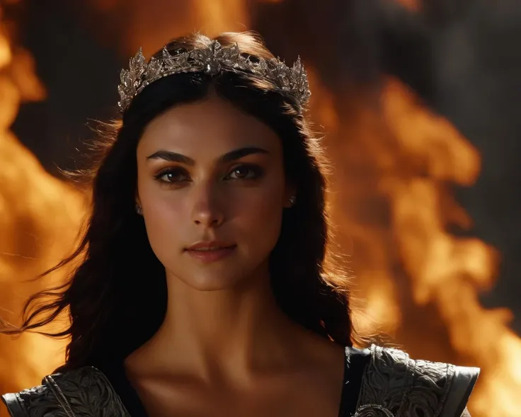 morena_baccarin, <lora:MorenaBaccarinXL:1>, fire goddes, burning armor made of fire, snapshot aesthetic, dramatic lighting, firework explosion, smoke, evil smile, burning body, burning hair, long floating hair, splash, fire particles, dynamic background,, (masterpiece, best quality, ultra-detailed, best shadow), high contrast, (best illumination), ((cinematic light)), colorful, hyper detail, dramatic light, intricate details, (1 girl, solo) , ultra detailed artistic photography, dreamy, backlit, shadows, ultra high definition, 8k, ultra sharp focus, ultra high quality model, soft lighting, film photography, analogue photography, hyperrealism,, , ((sharp face, detailed face, realistic face, naturtal skin, realistic skin, detailed skin, pores, sharp eyes, detailed eyes,realistic eyes)),