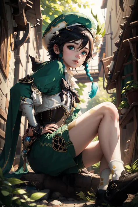 ultra detailed 8k cg, ultra realistic, masterpiece, (best quality), (detailed), very high resolution, highres, absurd res, high rating, cinematic lighting, cinematic bloom, (dynamic lighting:1.15), (dramatic lighting), (rim lighting), (volumetric lighting:1.5), (best shadow),(amazing shaders:1.2), (depth of field), (sharp focus:1.15), upper body, professional photography, cute, feminine, detailed body, (detailed face:1.1), (outlined iris), (perfect eyes), large_breast, ((((ninja clothes)))), (((( two side up hair, black hair, red eyes, elf ears)))), (((( on a mound with geyser all around, in front of a little shrine, beautiful landscape)))), <lora:TheSabu-Style-A1:1> sabucartoon <lora:èèBlueRPG游æç»é£:0.4>