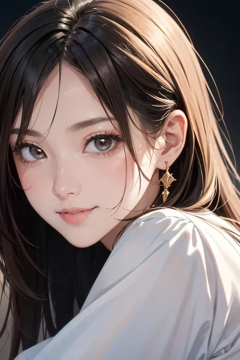 1girl, 18 years old girl, purely cute girl, detailed beautiful face, large detailed brown eyes, gorgeous lips, smiling, glossy white skin, shaded face, portrait, from front, look at viewer, BREAK
(masterpiece:1.4), (best quality:1.2), RAW phot, ultra-detailed, 16k wallpaper, finely detailed, official art, subsurface scattering, golden ratio, digital painting, high-quality texture, incredibly detailed, (absurd-res, high-res, ultra detailed), huge file size, beautiful composition, sharp focus, dramatic lighting, simple gradient background,
A highly detailed close-up shot of a face, shot with a Sony Alpha 7R IV camera and a FE 90mm f/2.8 Macro G OSS lens. The photo is incredibly sharp, with exquisite details and vibrant colors, demonstrating the superior quality and precision of this top-tier camera and lens setup