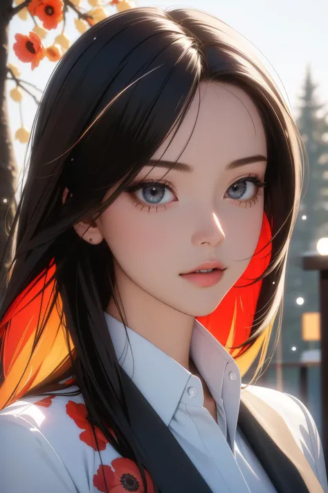 1girl, (by Gottfried Helnwein:0.8) , awardwinning portrait, studio 3d blender render, insane details, (Beige theme:0.7) , close up of a ("Business Network":1.3) , it is very Light and Stimulating, background is Brutal trees, [Callous|Bioluminescent] garden with Poppies, Snowing, horizon-centered, Overdetailed art, Guilty, Dark Academia, Lens Flare, Low shutter, triadic colors, full of color, gilded technique, extremely beautiful, absurdres