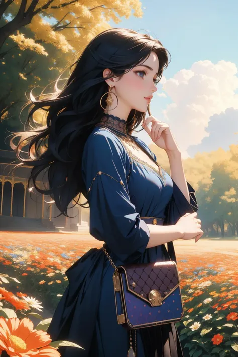 1girl, (art by Thomas Benjamin Kennington:0.7) , colorful Renderman, crowded fauna and flower field, intricate background, side view shot of a Anxious [Untidy|Inviting] busty petite Colombian ([Ciri|Pachamama]:1.3) , she is holding a Rainbow, she is feeling very happy, glinting eyes as a Musician, Ciri is wearing a Sparkling dark blue Lebanese Obsidian Halloween outfit that was designed by Ferrari, It is very Black and Navy Blue, Ciri has Moroccan hair, hairpin, Ciri has a [Lace|16-Bit] [Aborigine|Cottagecore] Mauve No makeup, Wallet, Sunny, horizon-centered, Simple illustration, Angry, Constructivism Art, Accent lighting, Depth of field 100mm, anaglyph filter, ethereal magical atmosphere, vintage, realistic flawless face, pale skin, 8K, extremely beautiful