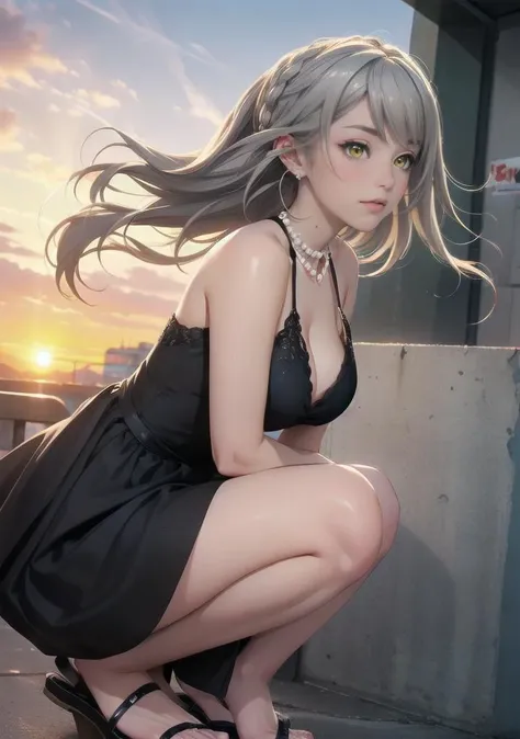 1girl, solo, solo focus, Lili Reinhardt, stunning modern urban upscale environment, ultra realistic, concept art, elegant, highly detailed, intricate, sharp focus, depth of field, (centered image composition), (professionally color graded), HDR, 16K, 32K. Generate a hyper-detailed 8K image showcasing the beauty of a girl. Ensure the photorealistic rendering captures the intricate folds of the fabric and her elegance with precision, taken by Jovana Rikalo, Ralph Gibson, and George Hurrell with Nikon D90, Nikon AF-S 24-70mm f/2.8E ED VR BREAK
(uncensored, wallpaper, best quality, studio quality, highly detailed), (Ground level (from the side) view Close shot (focus on knees)), (outdoor, Holloch Cave in Switzerland, Spoken Word Symphony: Between sets, a poet takes the stage, his voice a rhythmic counterpoint to the lingering hum of the music. Words painted with raw emotion evoke images of cityscapes and whispered dreams, leaving the audience captivated by the raw vulnerability poured into each stanza., sunny,sunset,golden hour,autumn) BREAK
(standing, cinematic pose) BREAK
(looking away, Dopey, Wide-eyed, slack-jawed, and with a goofy expression), (yukiptd, grey hair, long hair, yellow eyes, medium breasts, french braid:1.3), (my sin clothes, tan dress, pearl earrings, tan sandals) <lora:8Yuki:0.7>