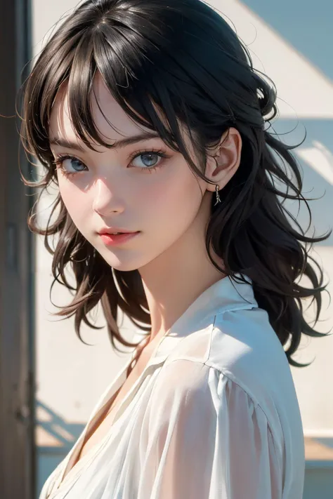 A beautiful girl with soft, natural features, combining the elegant and timeless style of Peter Lindbergh and the refined portraiture of Richard Avedon. The lighting is soft and highlights her high cheekbones and symmetrical face, creating a graceful and sophisticated look. (upper body:1.2), (high-quality:1.2), (best-quality:1.2), (Peter Lindbergh:1.3), (Richard Avedon:1.3), (soft lighting:1.3), (ultra-detailed:1.3), (photorealistic:1.3), raw photo, ultra quality, absurd-res, high detail raw color photo, professional photograph