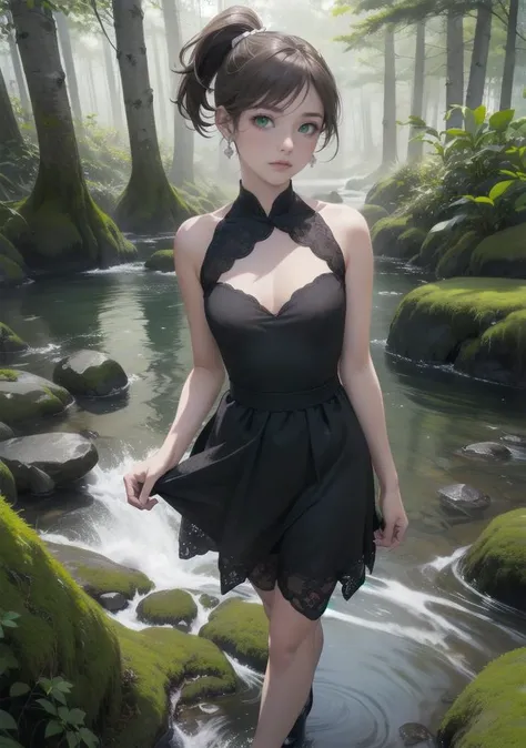 1girl, solo, solo focus, Lili Reinhardt, stunning modern urban upscale environment, ultra realistic, concept art, elegant, highly detailed, intricate, sharp focus, depth of field, (centered image composition), (professionally color graded), HDR, 16K, 32K. Generate a hyper-detailed 8K image showcasing the beauty of a girl. Ensure the photorealistic rendering captures the intricate folds of the fabric and her elegance with precision, taken by Jovana Rikalo, Ralph Gibson, and George Hurrell with Nikon D90, Nikon AF-S 24-70mm f/2.8E ED VR BREAK
(uncensored, wallpaper, best quality, studio quality, highly detailed), (over the shoulder shot, very wide shot, global illumination), (outdoor, Son Doong Cave in Vietnam, The person's journey through nature continued, an ever-evolving tapestry of sights, sounds, and sensations. The path led them through an ancient grove of birch trees, their slender trunks adorned with pale, papery bark that seemed to shimmer in the shifting light. They crossed babbling brooks on moss-covered stones, their clear waters reflecting the azure sky overhead, sunny,daytime,winter) BREAK
(standing, cinematic pose) BREAK
(looking at viewer, Stoic, Expressionless face with a neutral mouth and a neutral gaze), (brown hair, green eyes, side ponytail, small breasts:1.3), (French Gray clothes, charcoal dress, pearl earrings, grey heels) <lora:5Hiyo:0.5>