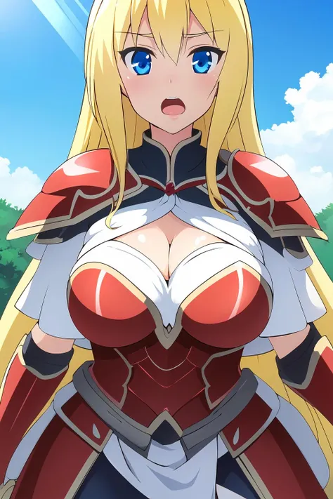 hcnone,  pixel art, (blonde red eyes girl), (huge breasts:1.2), (nipples:1.2), (adventurer:1.5), (determined eyes:1.2), (ruined medieval city:1.2)