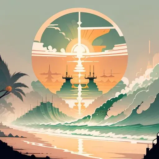 award winning art, sunset at the beach, green, orange, yellow, dull colors, intricate details, modelshoot style, dreamlikeart, dramatic lighting. 8k, highly detailed, trending artstation, pastelvectorai,
<lora:pastelVector_v10:1>