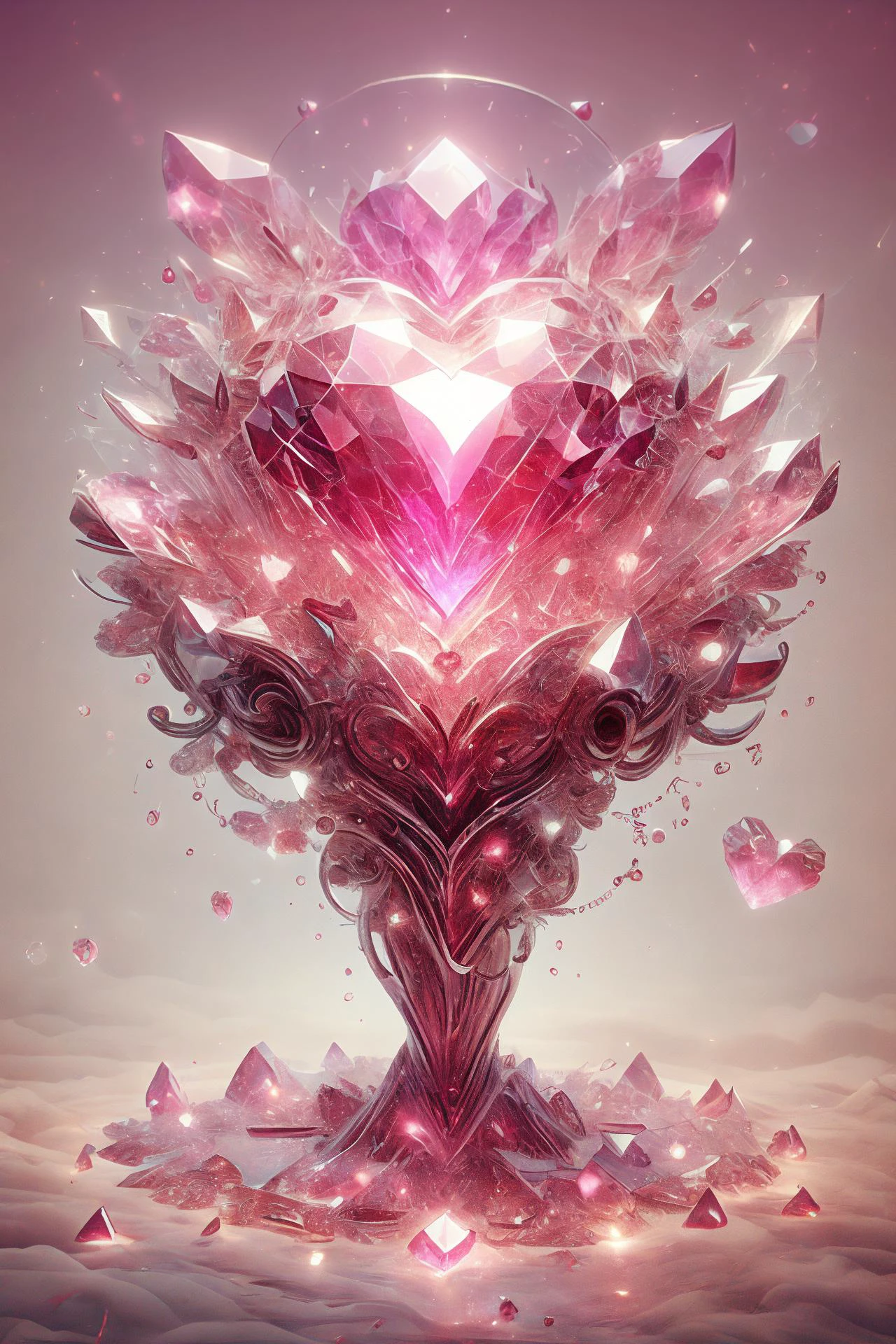 (A blooming crystal rose:1.1),sharp focus,the petals show different shades of red and pink,the center is embellished with gold texture,sparkling,elegant and unique,gently swaying,mysterious and charming,realistic and abstract art,details,very realistic,beautiful and vital,dreamlike and surreal,delicate brush strokes and rich colors,beauty and mystery,unimaginable beauty,Ornate And Intricate,transparent,translucent,Agate material,jade material,<lora:PsionicMagic-20:0.6>,psionicmagic,<lora:CupidTech-22:0.9>,cupidtech,machine,tank,<lora:GemTech-22:0.8>,gemtech,ruby,<lora:add_detail:0.5>,