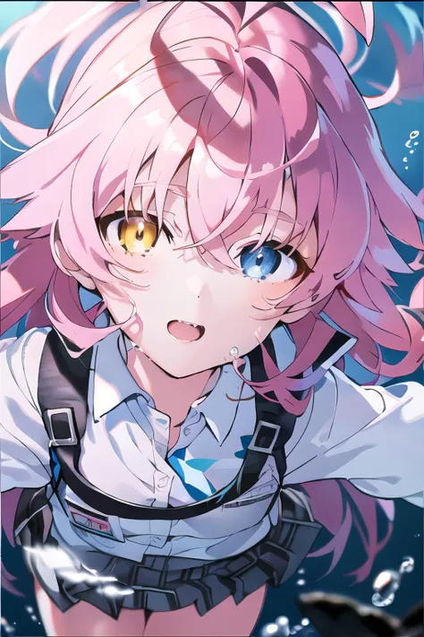 (masterpiece), (best quality), (extremely detailed CG unity 8k wallpaper),
1girl, solo, cute, dynamic angle,
<lora:BlueArchive takanashiHoshino_v2:1>, hoshino,white shirt,pleated skirt,
vvi\(artstyle\), vvi\(face\),vvi\(eyes\) ,
<lora:vividImpactfulStyleYoneyamaMai_v40hLocon:1>,
underwater,