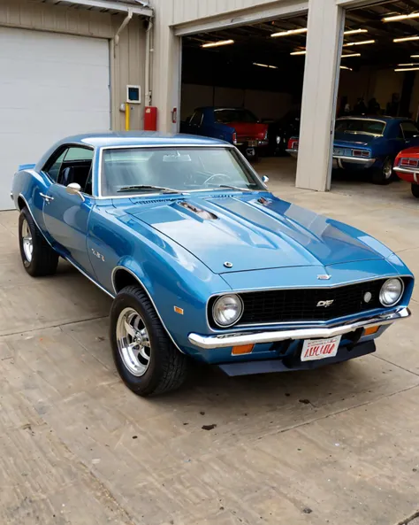 (single 1968 Chevy Camaro with jet turbine engine attached:1.9) , mag wheels, blue paint job <lora:add-detail-xl:0.75>, <lora:xl_more_art-full_v1:0.5>