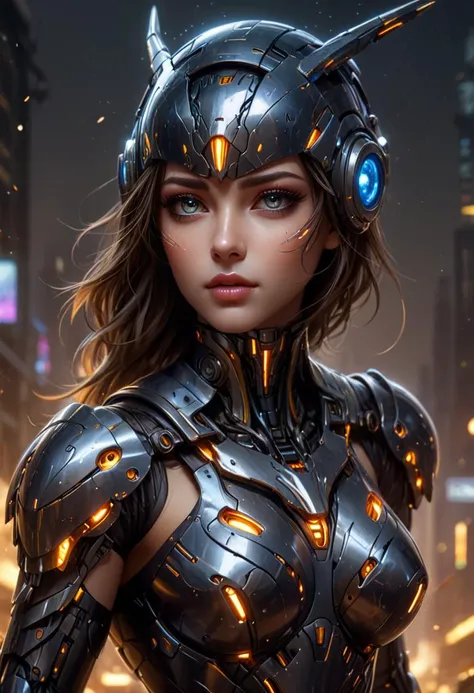 cybernetic robot robot breathtaking In this breathtaking world of Battle Angle at night, ral-ledlights Alita comes to life in a stunning adaptation. Running towards the viewer, she commands attention, revealing every curve and line of her lean athletic form. Her charming and determined expression. The neon lights that bathe her in a warm glow. She maintains the same cool composure that made her such an iconic character. High contrast, vibrant colors, extremely large detailed eyes. The overall effect is a stunning image that captures the style of Chris Cold and Jason Edmiston, <lora:ral-ledlights:0.35>, <lora:BenedickBanaXLStyle:0.8> bbana style,. android, AI, machine, metal, wires, tech, futuristic, highly detailed,