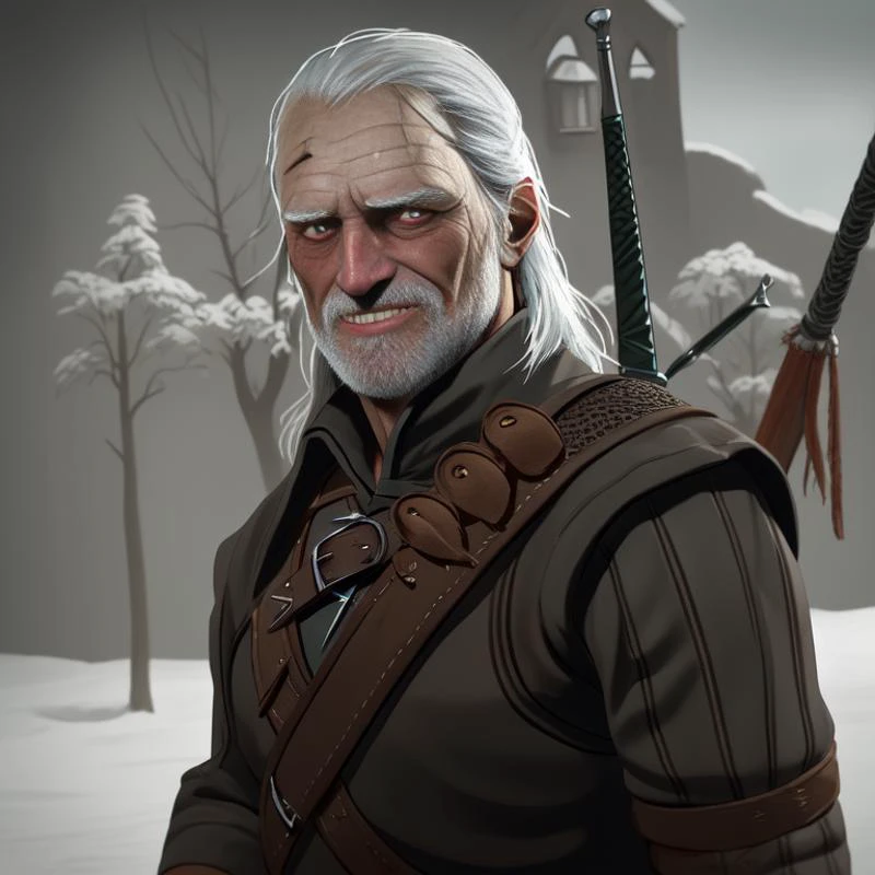 witcher, harold, looking at the camera, <lora:haroldDiffusionLora_versionTT:1>