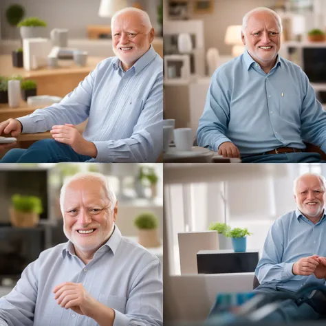 full length photo of (harold:1.3), smiling, 8k uhd, dslr, high quality, film grain, Fujifilm XT3, (harold is watching TV news:1.3), working TV, image on the screen
<lora:haroldDiffusionLora_versionTT:1>