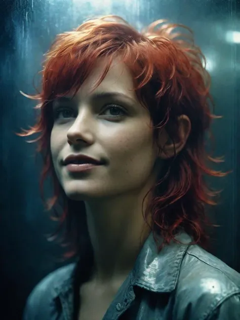 techniques used: lithography chiaroscuro, atmospheric perspective <lora:A_Mullet_Cut_SDXL_v3.1:1> mullet hair, mullet-cut, red-head,, Photorealistic, Hyperrealistic, Hyperdetailed, analog style, detailed skin, pores, smirk, smiling eyes, matte skin, soft lighting, subsurface scattering, realistic, heavy shadow, masterpiece, best quality, ultra realistic, 8k, golden ratio, Intricate, High Detail, film photography, soft focus