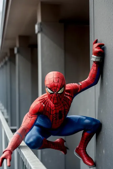 masterpiece, best quality,,<lora:GoodHands-vanilla:0.8> <lora:anmnr01:0.3> <lora:add_detail:0.5> ,<lora:spidermanV1:0.7>,
overhead view,spiderman,on building,crouch,right hand up,left hand ground,