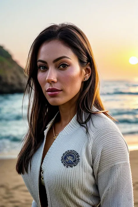 beautiful woman (EPMunMunDuTT4:.99),high ponytail , jewellery, ((portrait)), (closeup:1.2), ((from the waist up)), ((( Cozy beachfront area for sunrise yoga and meditation :1.2 ))), natural skin texture, (( Rugby jersey, Rugby shorts, rugby cleats, mouthguard:1.2)), 24mm, 4k textures, soft cinematic light, adobe lightroom, photolab, hdr, intricate, elegant, highly detailed, sharp focus, ((((cinematic look)))), soothing tones, insane details, intricate details, hyperdetailed, low contrast, soft cinematic light, exposure blend, hdr, faded, now, ("I've got a bad feeling about this.":1.1)
