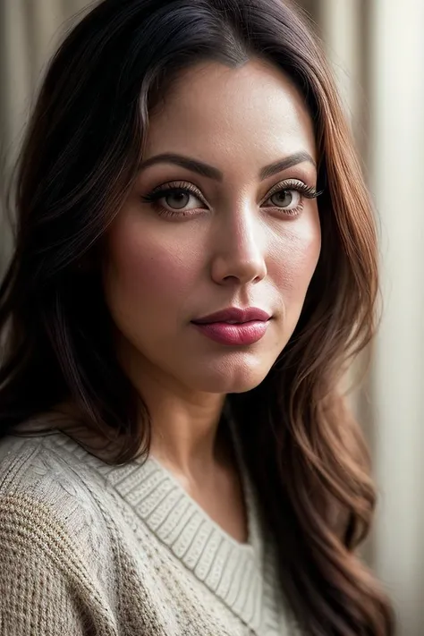 beautiful woman (EPMunMunDuTT4:.99),braided hair , (( lip liner:1.2)) , ((portrait)), (closeup:1.2), ((from the waist up)), ((( armory :1.2 ))), natural skin texture, (( Sweater dress :1.2)), 24mm, 4k textures, soft cinematic light, adobe lightroom, photolab, hdr, intricate, elegant, highly detailed, sharp focus, ((((cinematic look)))), soothing tones, insane details, intricate details, hyperdetailed, low contrast, soft cinematic light, exposure blend, hdr, faded, now, ("I've got a bad feeling about this.":1.1)