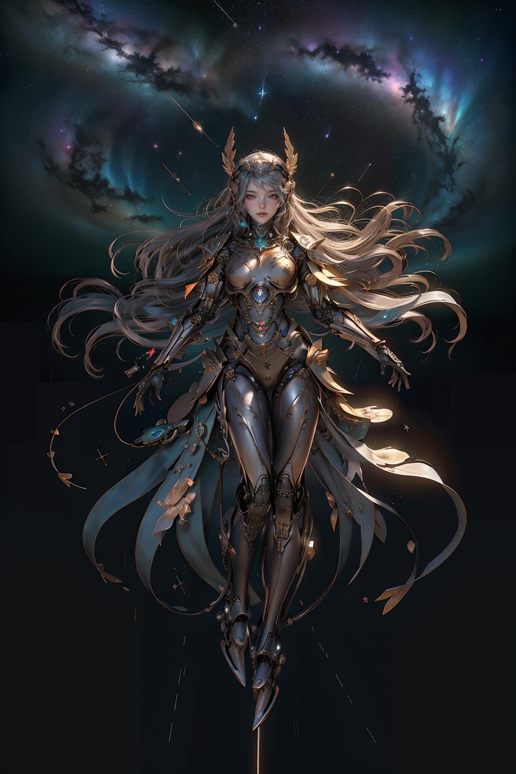 A woman with long hair and a sword in her hand - SeaArt AI