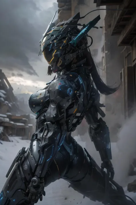 masterpiece,best quality,Authentic photography,delicate,beautiful detailed,finely detailed,Clear focus,Real light,
fantasy,science fiction,(dark clouds:1),(snow days:1),
1girl,big breasts,wear tech mechs,wear a  tech helmet,(White:1),blue,tech lights  on the body,
Battle posture,(dynamic pose:1.2),(dynamic view:1.2),
The background is the ruins of the ancient (temples:1) of Shenshan,
 <lora:add_detail:0.7>,  <lora:cyberhelmetv0.7:0.8>,  <lora:Niji:0.7>