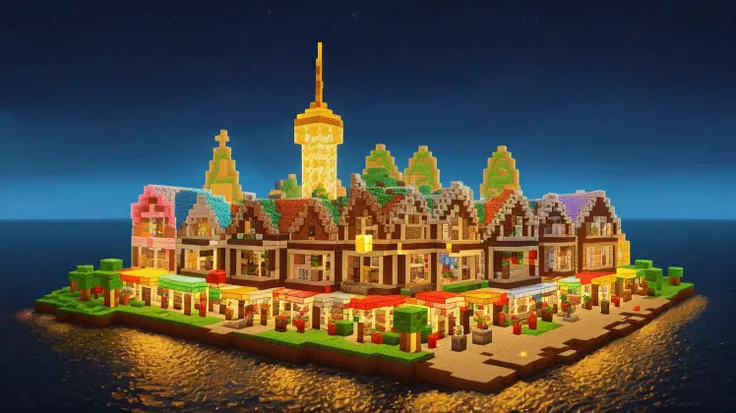 Isometric video_game (Minecraft:1.3) (Old London street:1.2), taxis, (lanterns:1.3), (by night:1.5), wet reflective paved road, wet pebbles road
(reflective water:1.2)
(MinecraftConceptArt:1.5)