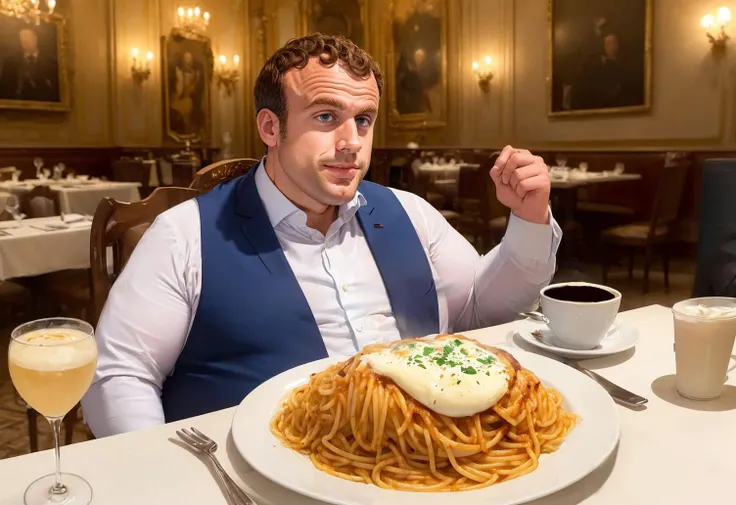 (fat:0.8) Emmanuel Macron, smirk