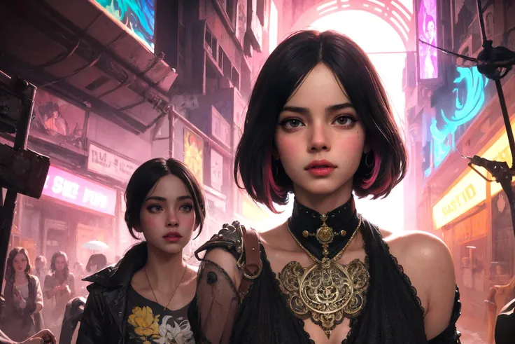 Ultra realistic illustration, beautiful post apocalyptic woman,1girl, gorgeous, vibrant, psychedelic, colorful, intricate, elegant, sharp focus, highly detailed, digital painting, concept art, matte, art by alphonse mucha, masterpiece, Hyper detailed ultra sharp, vibrant aesthetic, bloodwave, colorful, psychedelic, ornate, intricate, digital painting, concept art, smooth, sharp focus, illustration, beautiful female, post apocalyptic,