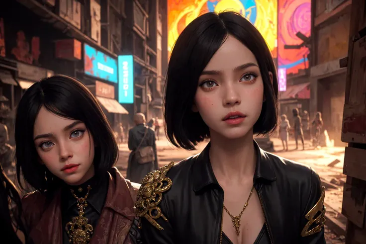 Ultra realistic illustration, beautiful post apocalyptic woman,1girl, gorgeous, vibrant, psychedelic, colorful, intricate, elegant, sharp focus, highly detailed, digital painting, concept art, matte, art by alphonse mucha, masterpiece, Hyper detailed ultra sharp, vibrant aesthetic, bloodwave, colorful, psychedelic, ornate, intricate, digital painting, concept art, smooth, sharp focus, illustration, beautiful female, post apocalyptic,