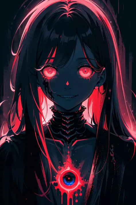 (thriller theme,bloody violence themes:1.3),
good detailed, (glowing background),
, masterpiece, best quality, wide-angle Hyperdetailed, masterpiece, 8k, natural lighting, soft lighting, sunlight, HDR (High Dynamic Range), Maximum Clarity And Sharpness, Multi-Layered Textures,
looking at viewers,close to viewers,night,unholy,
(faith of the deceased,absolutely malicious cult,human sacrifice ceremony,eerie black fog and blood mist,eerie frenetic smile:1.4),(severe bleeding, self-mutilation:1.4)
1 devil girl,upper body,perfect detailed eyes and face,frown,red eyes,white hair,skulls and bones theme's dressing,beautiful detailed black gothic dress,blood tears
(a cult temple built entirely from human bones:1.4),
(glowing eyes,messy long hair:1.5),
lens flare,light leaks,
<lora:Cosmic_Beings-LoRA:0.2> kozmos, surreal zdzislaw beksinski style hands faces planets space kozmos landscapes stars galaxies cosmic beings gods,evil smile,malicious