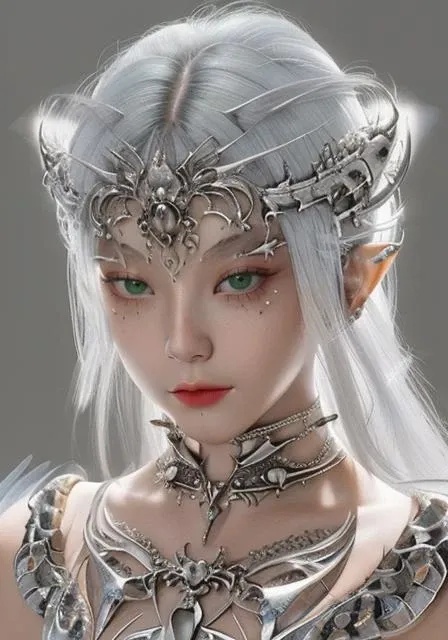 bone animal skull, (detailed eyes, realistic eyes:1.4) feminine tiger, dark gradient background, (small neon orange streaks in (silver hair:1.2)), (metal mask over eyes:1.1), (portrait:1.1), chrometype, chrome effect, (metal ornaments covering eyes), crown tiara, bloom, glow, lens flare, 8 pointed star, elf ears, (aquiline, sleek, aerodynamic:1.4), (masterpiece,best quality), ultra realistic, 32k, RAW photo, (high detailed skin, glistening skin:1.2), 8k uhd, vibrant colors <lora:Chrometype:0.9>