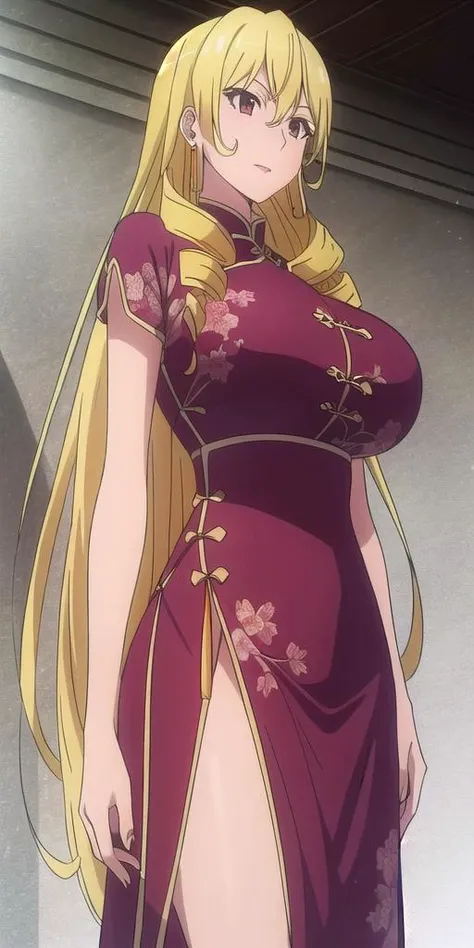 <lora:bozes_co_palestiV3:0.7> bozes_co_palesti, huge_breasts, standing, solo, china_dress, masterpiece, best quality, detailed face, detailed eyes, highres,