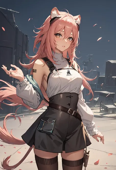 (safe:1.10), best quality, masterpiece, highres, solo, (gravel_arknights:1.10), jumping, cowboy shot, looking at viewer, 34 <lora:gravel_arknights:0.80>