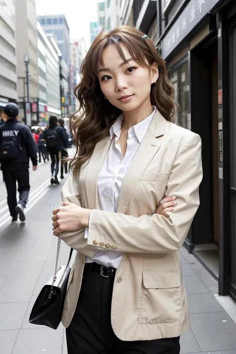 RAW portrait photo, embedding:YasudaKei in busy Tokyo street, embedding:fcDetailPortrait