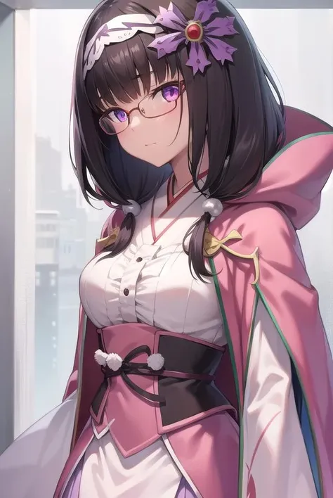 osakabehime, <lora:osakabehime-lora-nochekaiser:1>,
osakabehime, black hair, gradient hair, long hair, low twintails, multicolored hair, (purple eyes:1.1), twintails, glasses, pink-framed eyewear,
BREAK cape, detached sleeves, hood, hood up, hooded cape, obi, yes, pink skirt, sandals, sash, skirt, tabi, white legwear,
BREAK looking at viewer,
BREAK outdoors, beach,
BREAK <lyco:GoodHands-beta2:1>, (masterpiece:1.2), best quality, high resolution, unity 8k wallpaper, (illustration:0.8), (beautiful detailed eyes:1.6), extremely detailed face, perfect lighting, extremely detailed CG, (perfect hands, perfect anatomy),