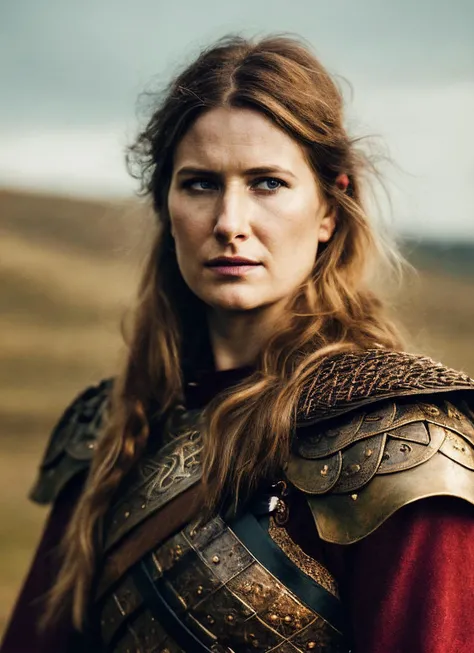 A stunning intricate full color portrait of (sks woman:1) as (viking warrior), (barbarian),  epic character composition, by ilya kuvshinov, alessio albi, nina masic, sharp focus, natural lighting, subsurface scattering, f2, 35mm, film grain, <lora:locon_kathryn_v1_from_v1_64_32:1.25>