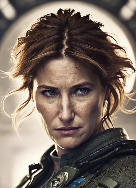 close up portrait RAW photo of sks woman, inspired by fallout, Mad Max and Waterworld, ,absurdres, detailed face, post apocalyptic atmosphere in 1930', an UNIQUE_TOKEN in rugged power armor holding a rifle with both hands, ((junkyard)), (debris), ((trash)), ((junk)), (((cars))) fill up the streets, rust, corrosion, sense of scale, sublime beauty of the grandiose environment, epic, cinematic composition, volumetric lighting, defined lines, blurred background, saturated colors, strong bloom, ((photorealistic)) panorama by Ed Blinkey, Atey Ghailan, by Jeremy Mann, Greg Manchess, Antonio Moro, Intricate, High Detail, Sharp focus, dramatic, by greg rutkowski, realism, beautiful and detailed lighting, shadows, by Jeremy Lipking, by Antonio J. Manzanedo, by Frederic Remington, by HW Hansen, by Charles Marion Russell, by William Herbert Dunton, <lora:locon_jodiefoster_v1_from_v1_64_32:1.25>