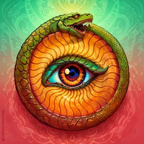 ouroboros eye in the style of 0mib <lora:0mib3:0.75>