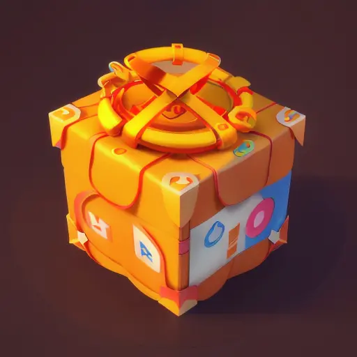 Game icons, {{Masterpieces}}, {A Box of Technology}, solid color background, {3D rendering
 2D, blender Cycles, Volumetric light},((cartoon)),(((simple structure)))