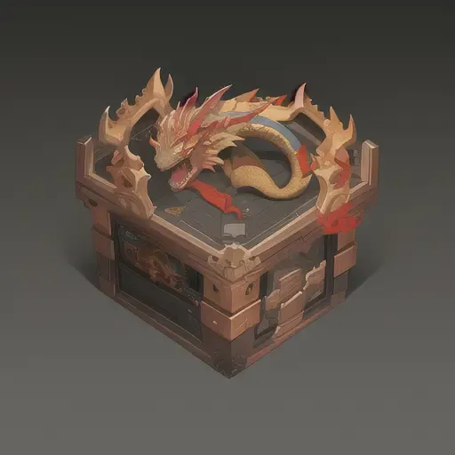 Game icon, {masterpiece}}, {box of technology}, dragon decorative element, solid color background, icon_pxv game hangV0.0.1