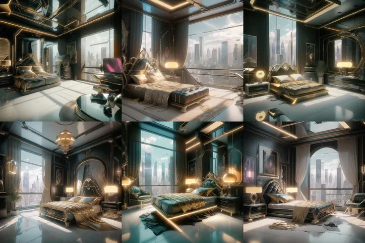(cyberpunk style bedroom, cyber punk bedroom,sofa,rock wall, retro bedroom,sofa,rock wall, baroque style bedroom), <lora:bedroomai_LoraV10:1>
white bed,gold,sofa, fantasy wind
(fantasy, cyberpunk, neno), neo goth
(1girl, uniform),, professional lighting, photon mapping, (8k, RAW photo, best quality:1.1, masterpiece:1.2), (realistic, photo-realistic:1.5), radiosity, physically-based rendering, ultra high res,an extremely delicate and beautiful, extremely detailed ,CG, official art, extremely detailed CG unity 8k wallpaper