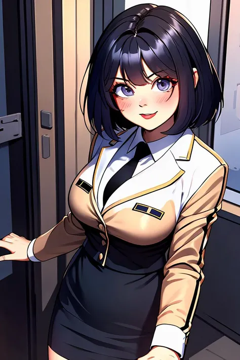 (masterpiece, best quality), 1girl, <lora:GuSeulLoRA:1> 1girl, short hair, bangs, school uniform, skirt