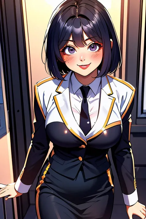 (masterpiece, best quality), 1girl, <lora:GuSeulLoRA:1> 1girl, short hair, bangs, school uniform, skirt
