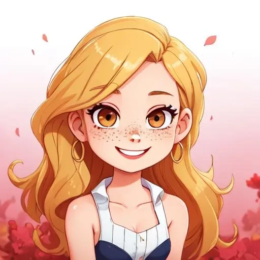 1girl, age 25,  caucasian, pearly skin, freckles, big brown round eyes, high forehead, blonde wavy hair, oval face, cute, highly detailed, sharp focus, stunningly beautiful, looking at camera, smile, sultry look, makeup dlanham <lora:dlanham_v1:0.6>  nude, dressed as eve