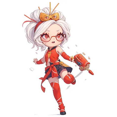(masterpiece, best quality:1.2),
1girl purah , ((red glasses):1.2), hair ornament, hair stick, red headband, white shirt, bare shoulders, white jacket, black skirt, orange leggings, high heels, red glasses, hair ornament, hair stick, red headband, white shirt, bare shoulders, sleeveless, black skirt, orange leggings, high heels, full body, simple background, white background, <lora:justduet_sd15_01_done:0.6>, <lora:purah-nvwls-v3-2:0.65>