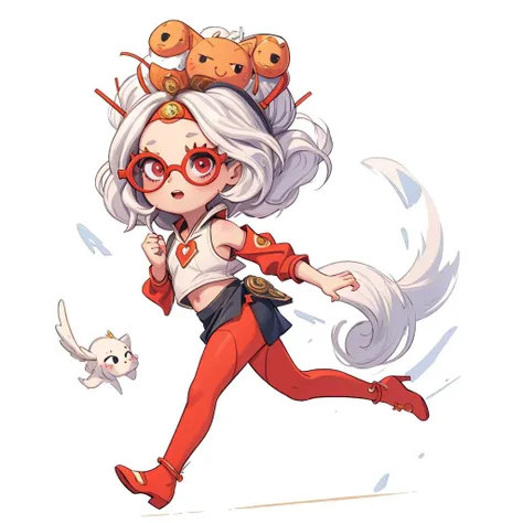 (masterpiece, best quality:1.2),
1girl purah , ((red glasses):1.2), hair ornament, hair stick, red headband, white shirt, bare shoulders, white jacket, black skirt, orange leggings, high heels, red glasses, hair ornament, hair stick, red headband, white shirt, bare shoulders, sleeveless, black skirt, orange leggings, high heels,  full body, simple background, white background, <lora:justduet_sd15_01_done:0.6>,  <lora:purah-nvwls-v3-2:0.65>