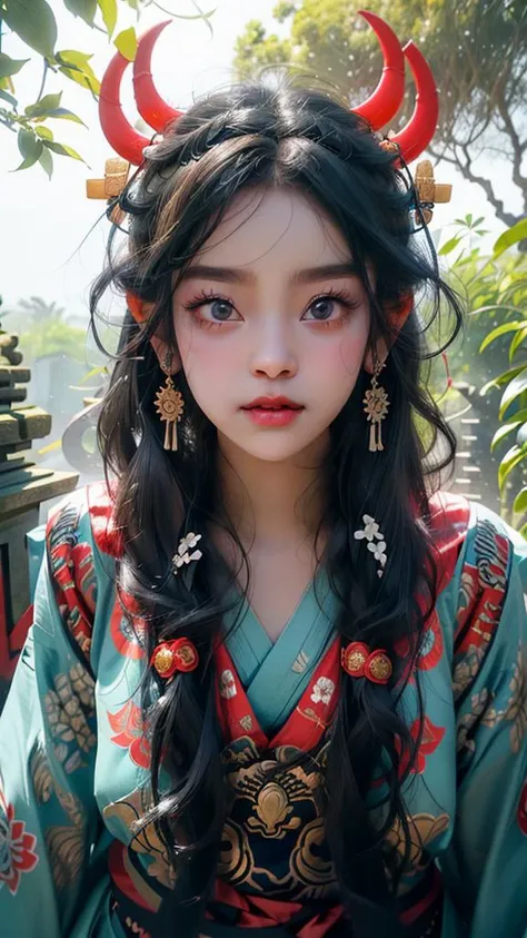 1girl,<lora:niji_20230529141232:0.7> <lora:ganyuGenshinImpact_offset:0.7> ganyu \(genshin impact\), pipa \(instrument\), red demon horn, blue hair, white hanfu, masterpiece, best quality,(masterpiece, sidelighting, finely detailed beautiful eyes: 1.8),
((masterpiece)), ((best quality)), ((intricate detailed)), ((Hyperrealistic)), absurd res,realistic,Ray Tracing, realistic, dramatic, 1girl,solo, 18 years old cute girl,(small breast),(Baby Face: 1.4),(seductive pose), (slender), (perfect proportions),(perfect anatomy),(smile face), 
((perspective)), highly detailed,asian tanlines , nsfw, <lora:add_detail:0.2>, <lora:more_details:0.1>, <lora:TanskinGyaru_v1:0.6>, <lora:ahegao_V1:0.8>
, (white_pantyhose:1.3), lab coat, Bubble Ponytail, white_hair <lora:REALOilpantyhose:0.7>
BREAK
landscape, baligapura gate, stone statue, wall stone, village, stone stairs, yellow cloth, detailed, ornament, bali, tree, grass, flower, frangipani flower tree, epic, dawn, night, moon, yellow light lamp, fog, dramatic lighting, dim light, bokeh, <lora:ARWBaliGapura:1> <lora:epi_noiseoffset2:0.4> advntr,