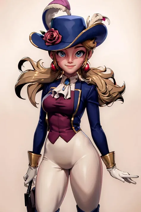 (best quality, masterpiece:1), furry female anthro captainamelia, brown nose, cat ears, body fur, clothed, hat, blue coat, pants, thigh boots, white gloves, green eyes, looking at viewer, closed mouth, lipstick, eyeshadow, white turtleneck, half-closed eyes, (wooden ship space sky background:1.0), pixar style, (natural proportions, realistic shapes:1.5)