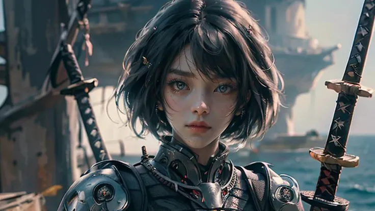 Samuraniji, shorthair,white background,( sea:1.2),(masterpiece, best quality:1.3), intricate, 8k, HDR, wallpaper, cinematic lighting, samurai, (universe),(holding sword:1.3), (fighting other characters:1.2), glowing, armor, glowing eyes, mecha,
<lora:Samuraibot:0.7>
<lora:wlop_offset:0.9> wlop