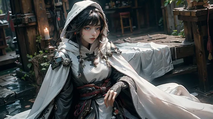 (masterpiece, best quality:1.3),extremely high detailed, wearing cloak, (white cloak:1.4), 8k, HDR, wallpaper, cinematic lighting, (universe), ), glowing eyes,
<lora:Samuraibot:0.7> <lora:绪å¿-æ°´ä¹¡èæ¯ traditional chinese landscape:0.4> traditional chinese landscape